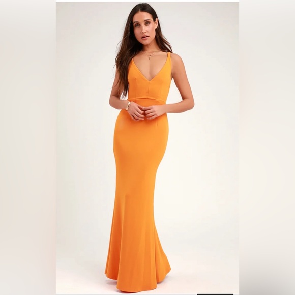 Lulus Melora Orange Sleeveless Maxi Dress - Picture 1 of 8